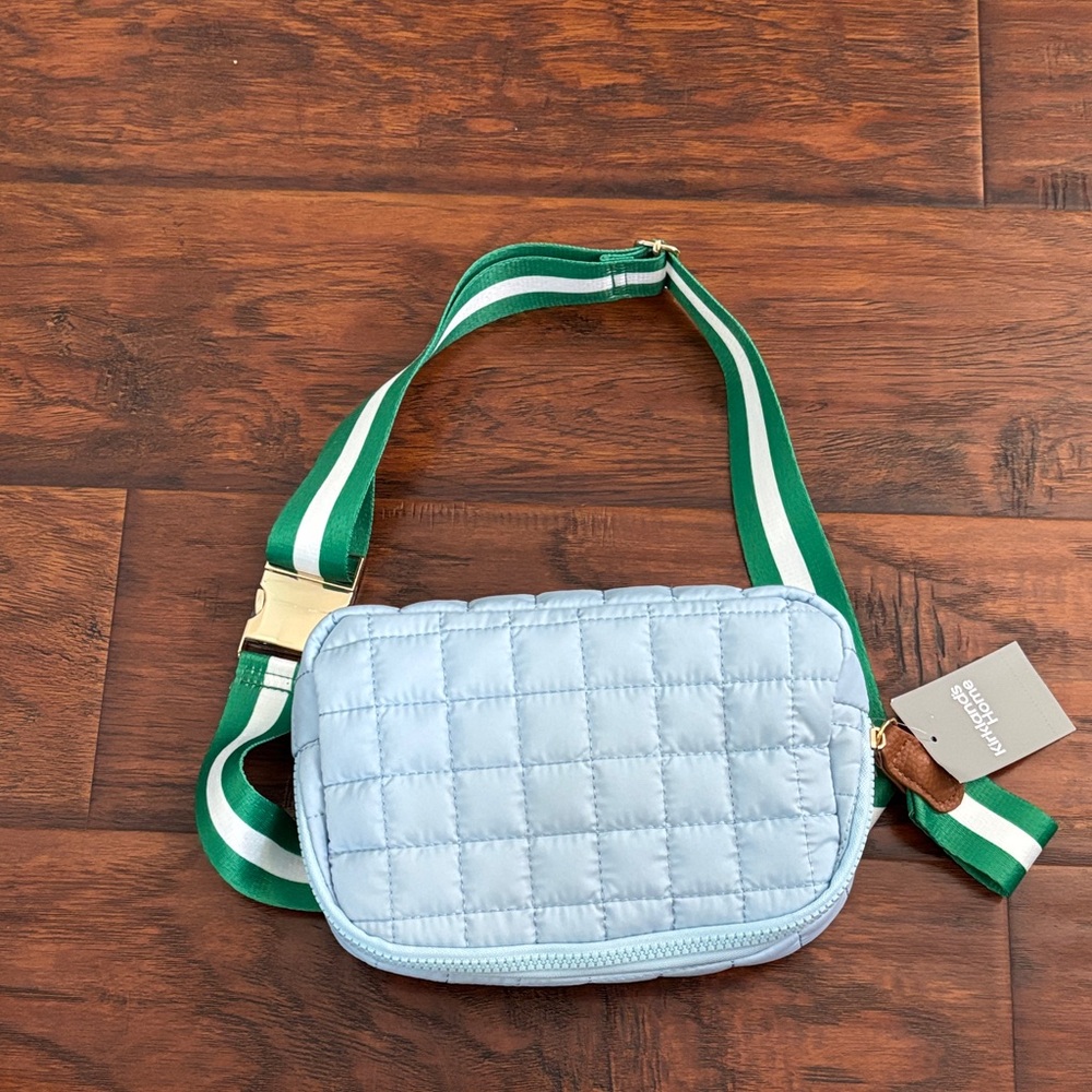 Kirklands Light Blue Quilted Crossbody Bag